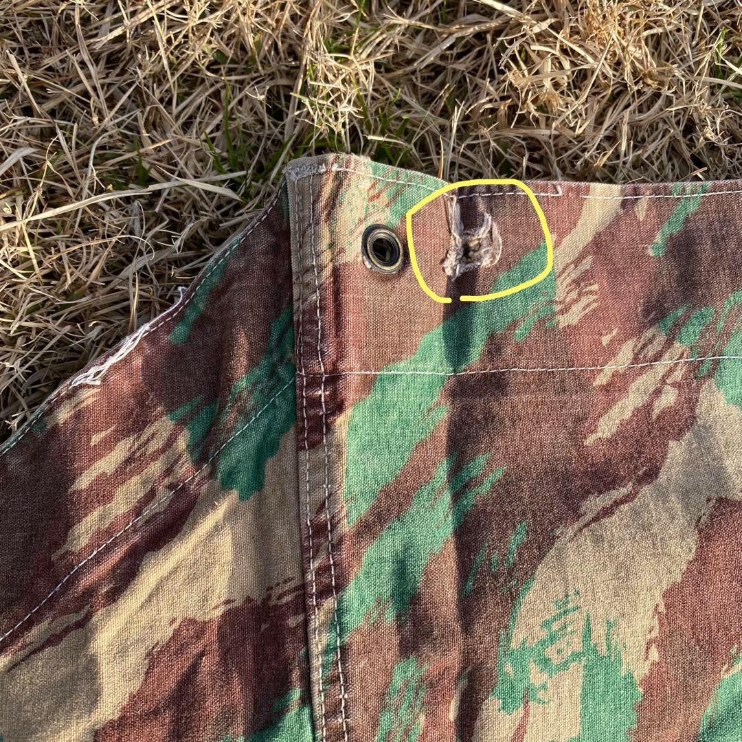 【超レア】フランス軍幕　パップテント　ハーフ　１枚　リザードカモ　ポール・ペグ付