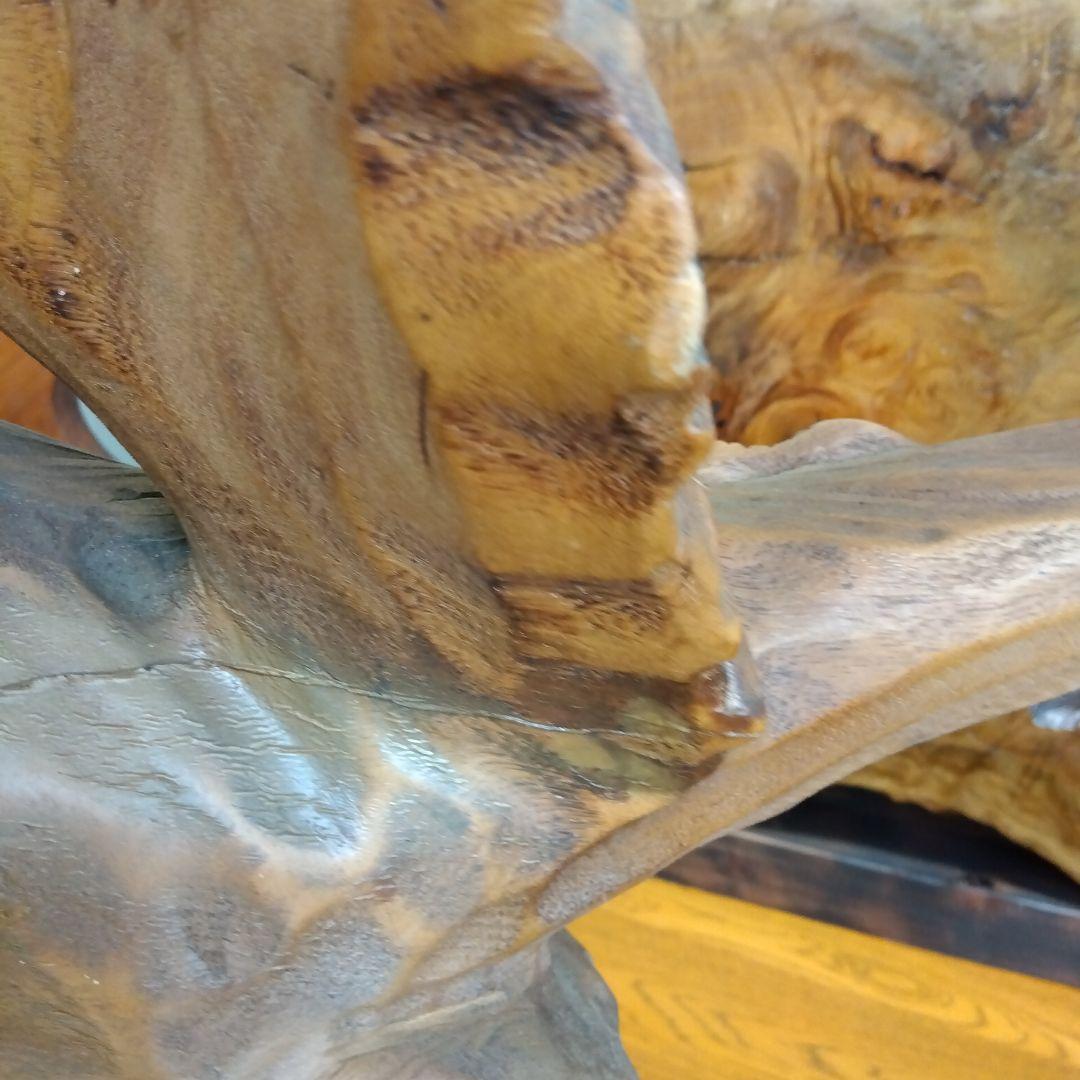 一本木　鷹の置物　オブジェ　レトロ　鷹・松