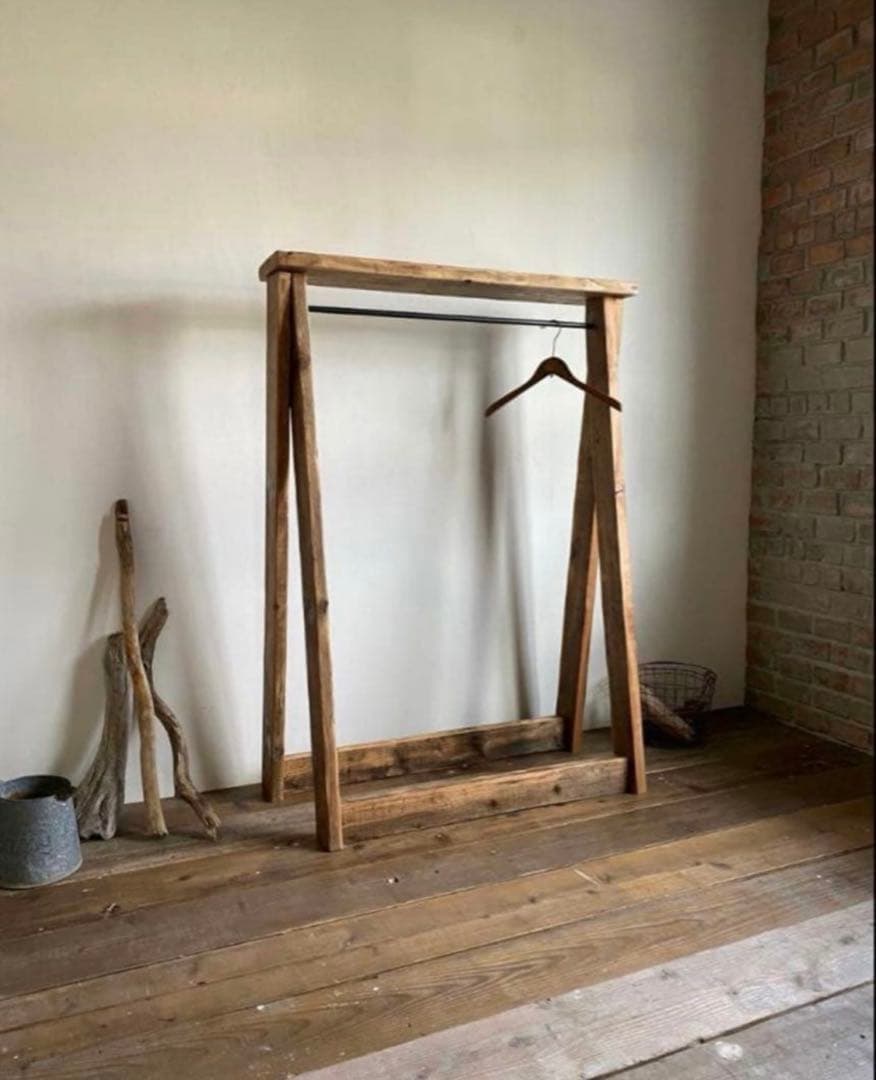 専用　特注フルオーダー　古材　ハンガーラック　無垢材　12/07まで出品予定