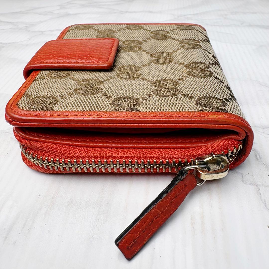 58 美品 GUCCI 二つ折り財布 GGキャンバス xo3