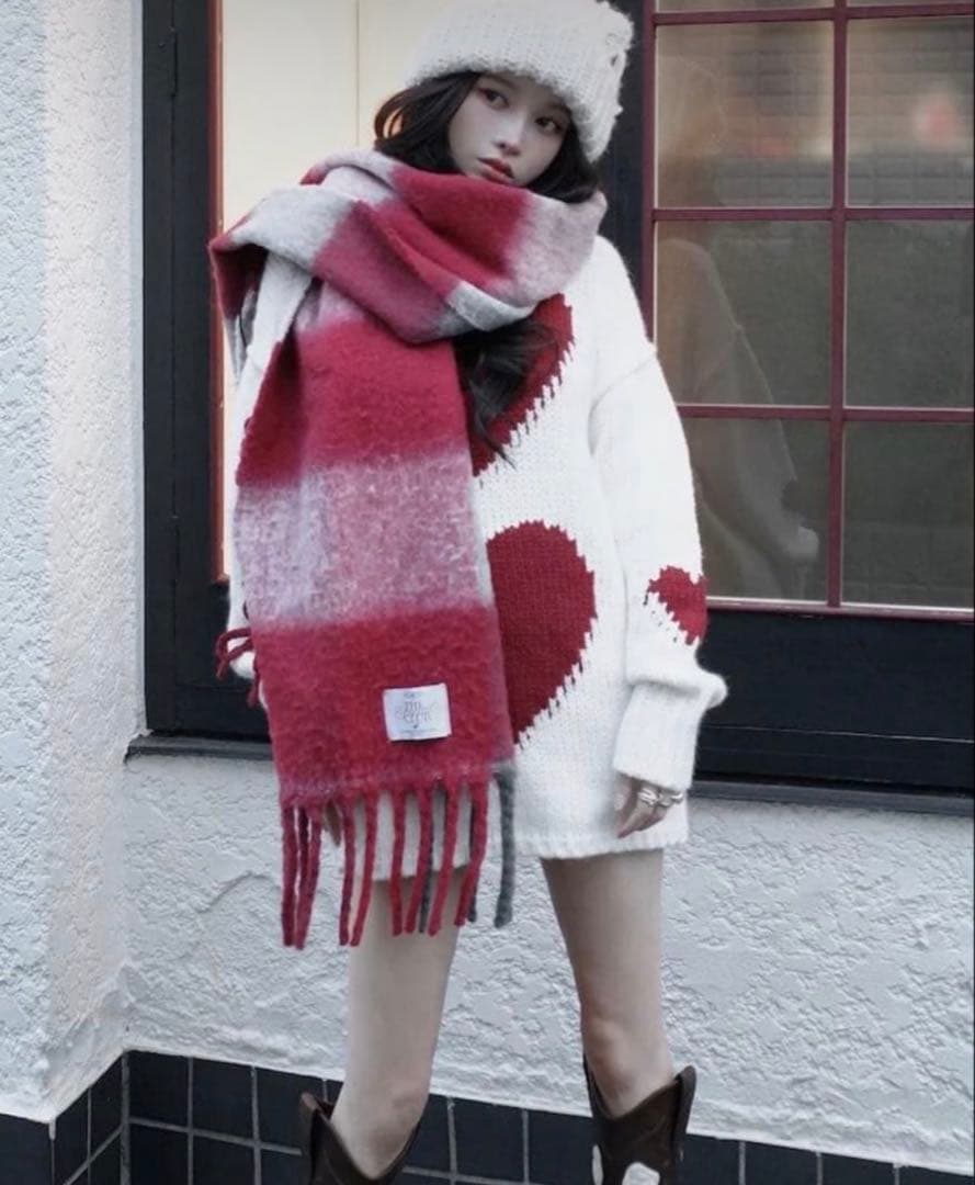 ダーリッチ darich チェックボリュームマフラー 名古屋6周年限定ノベルティ