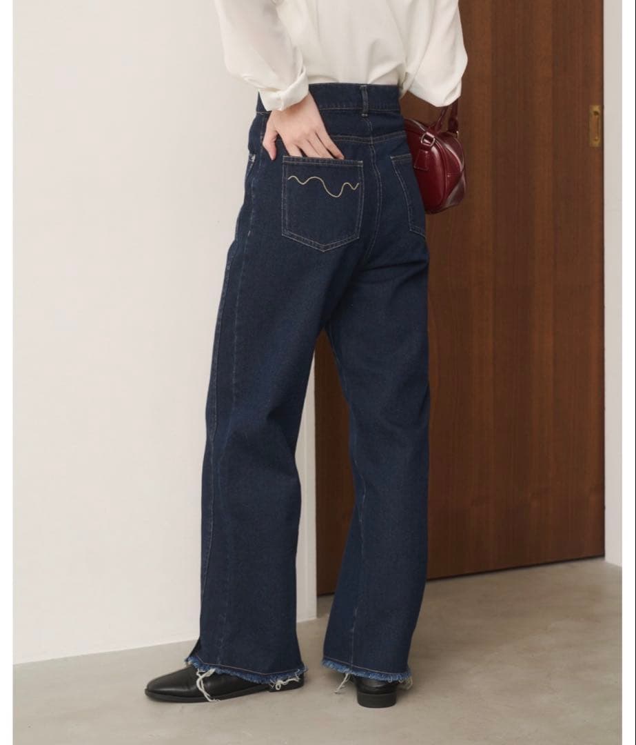 【新品未使用】moitytto カットオフデニム　ネイビー　Sサイズ　匿名配送