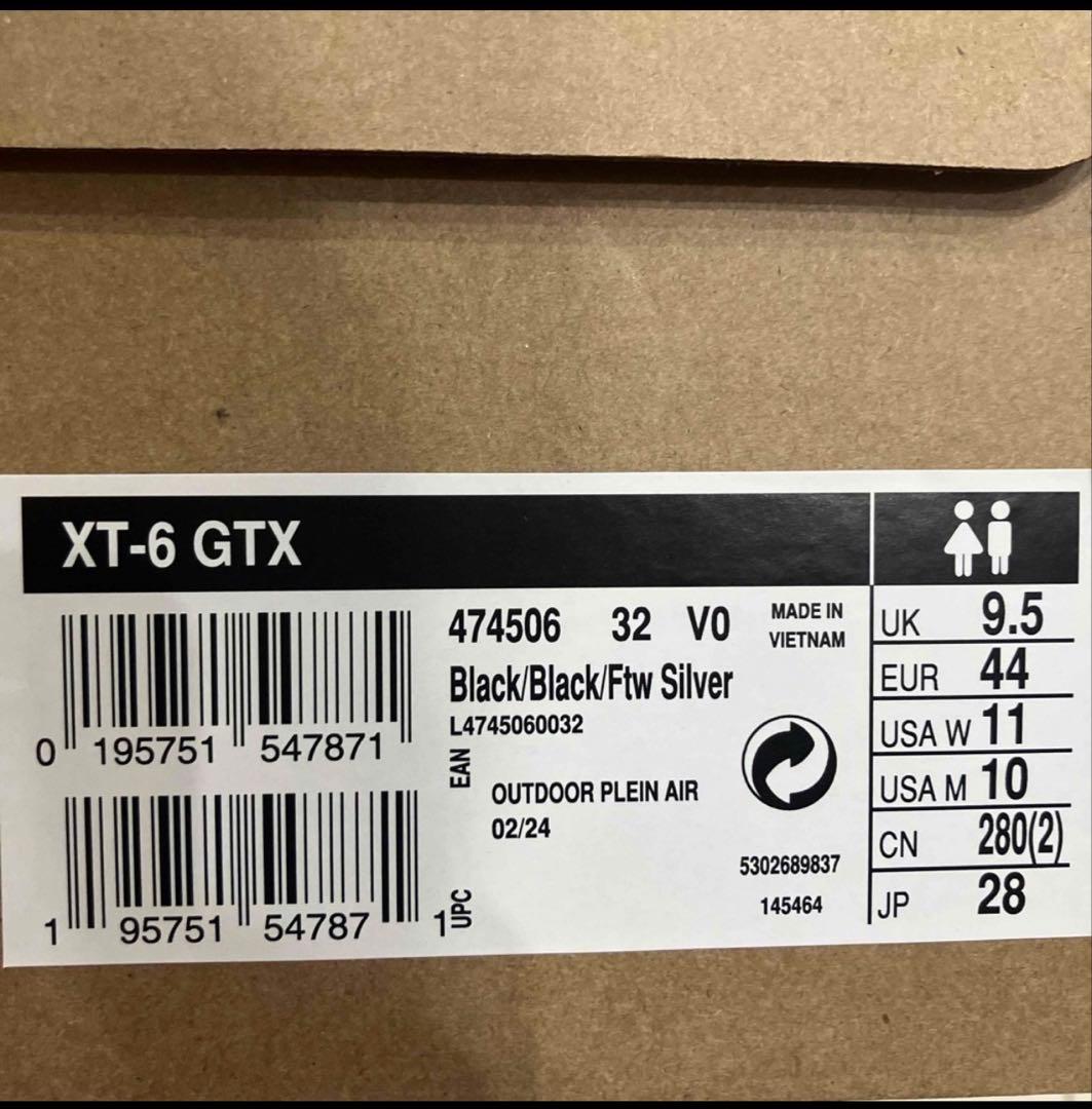 靴 Salomon XT6 GTX GORE-TEX BLACK 28.0cm