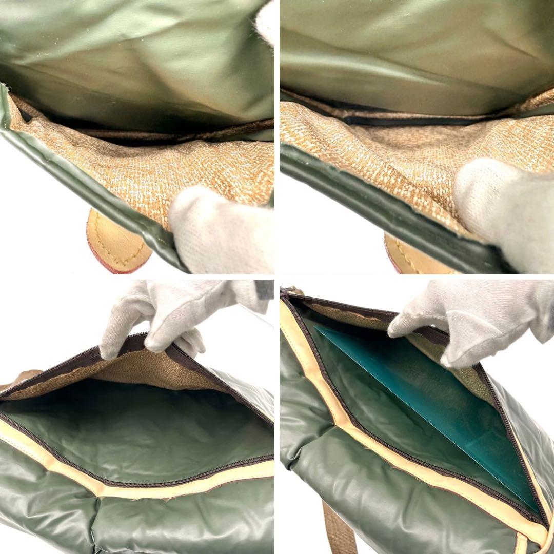 ハンティングワールド　メッセンジャーバッグ　デカロゴ金具　A4可　大容量　カーキ