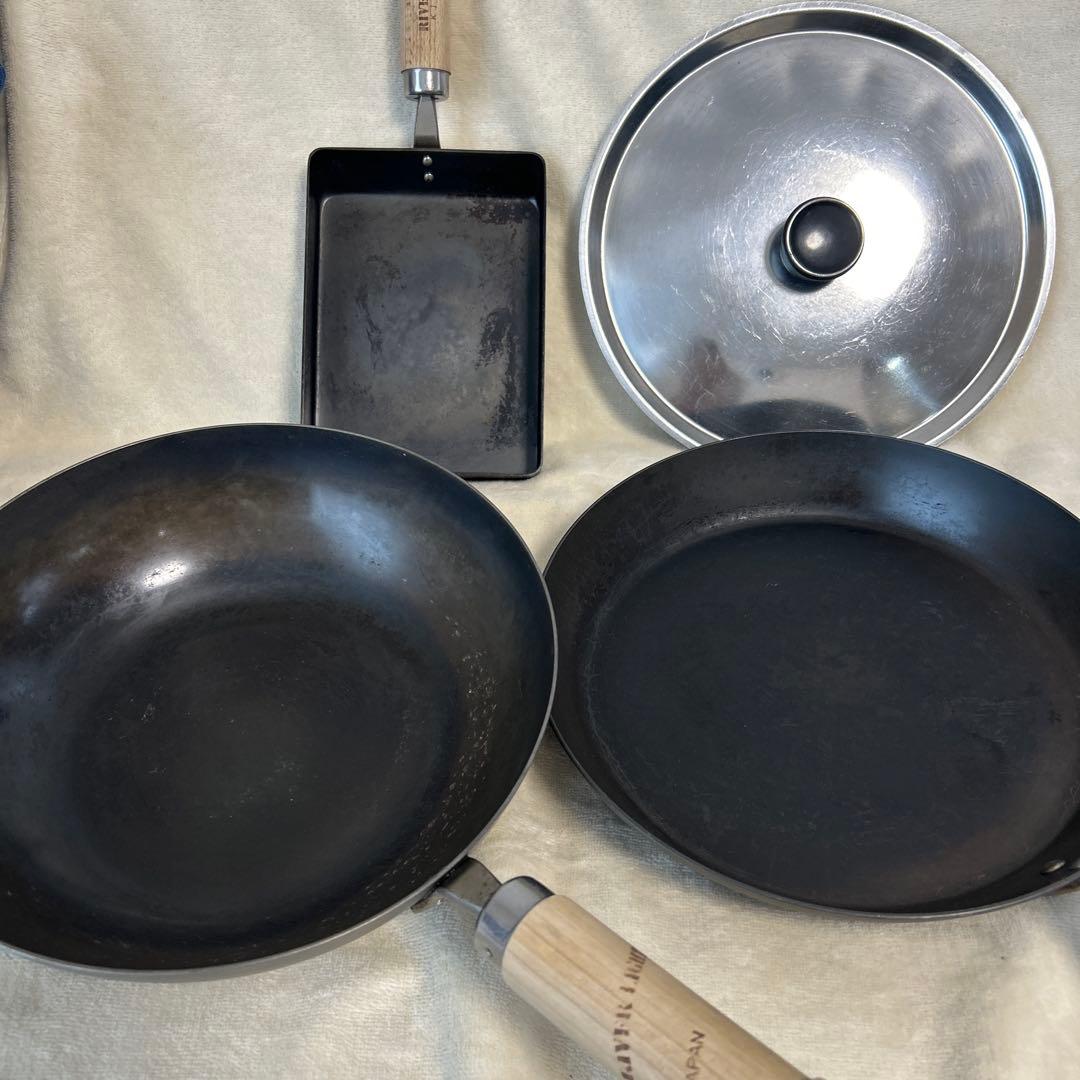 中古　リバーライト　極　フライパン 26cm　深型　厚板　たまご焼き 蓋