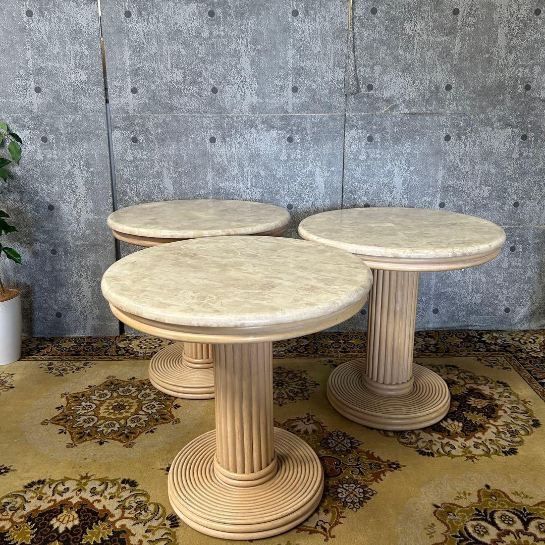 ꧁ヨーロッパ家具꧂カフェテーブル コーヒー 珈琲 ティー 茶 丸 イタリア