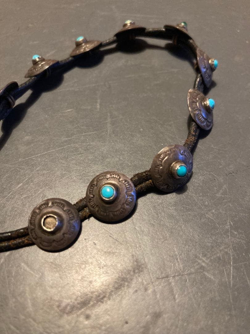 ロンハーマン ヴィンテージ ターコイズ レザーブレスレット シルバーコンチョ