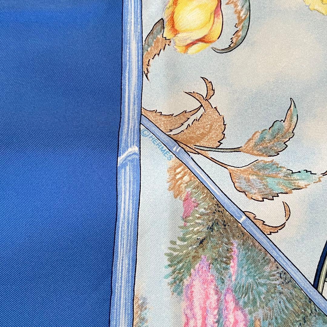 【美品】HERMES エルメス カレ90 シルク スカーフ GIVERNY 庭
