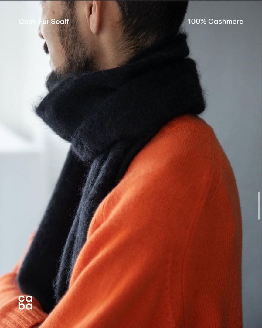 cash&barba カシミヤ マフラー ブラック