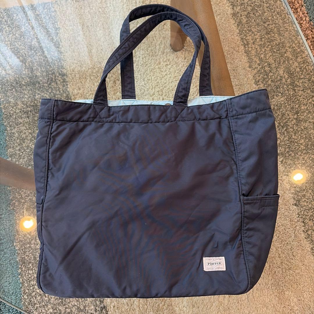 ネイビー PORTERナイロン トートバッグ
