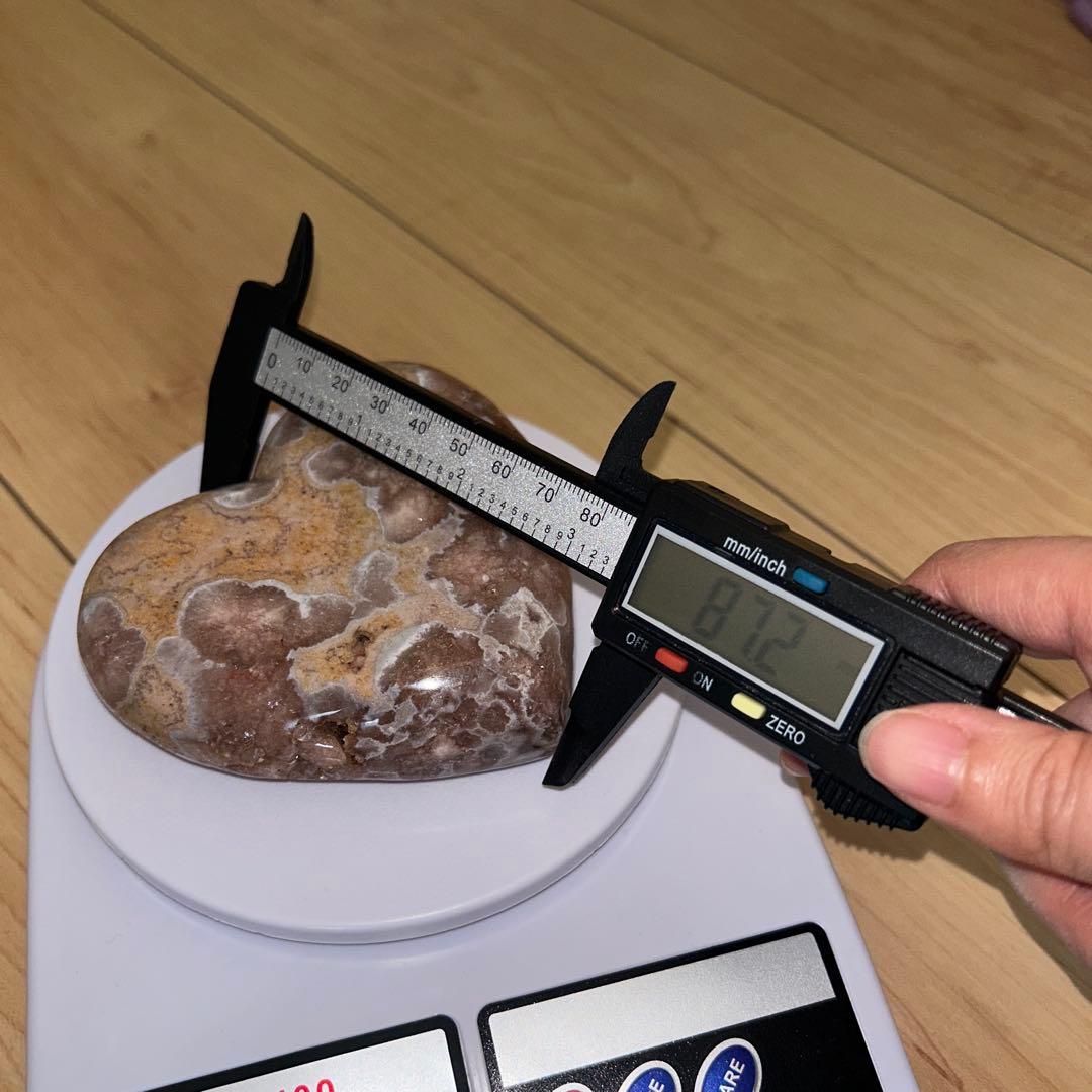 ピンクアメジスト bigサイズ ハート 天然石 置物428g