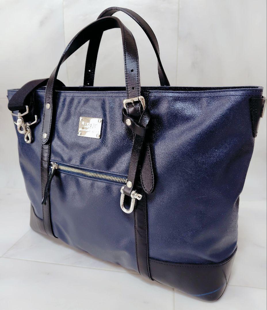 【極美品】森野帆布 SEAL コラボ トートバッグ 2way ネイビー