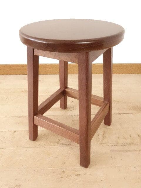 北海道手作り家具　ウォールナット材　スツール　座面一枚板