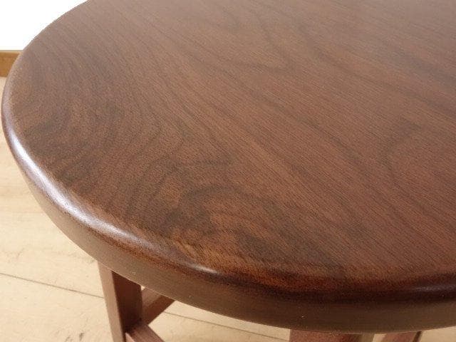 北海道手作り家具　ウォールナット材　スツール　座面一枚板