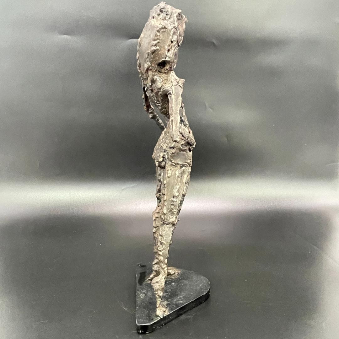 鉄製 抽象人物像 彫刻 インダストリアル 作者不明一点物 全長36cm SB42