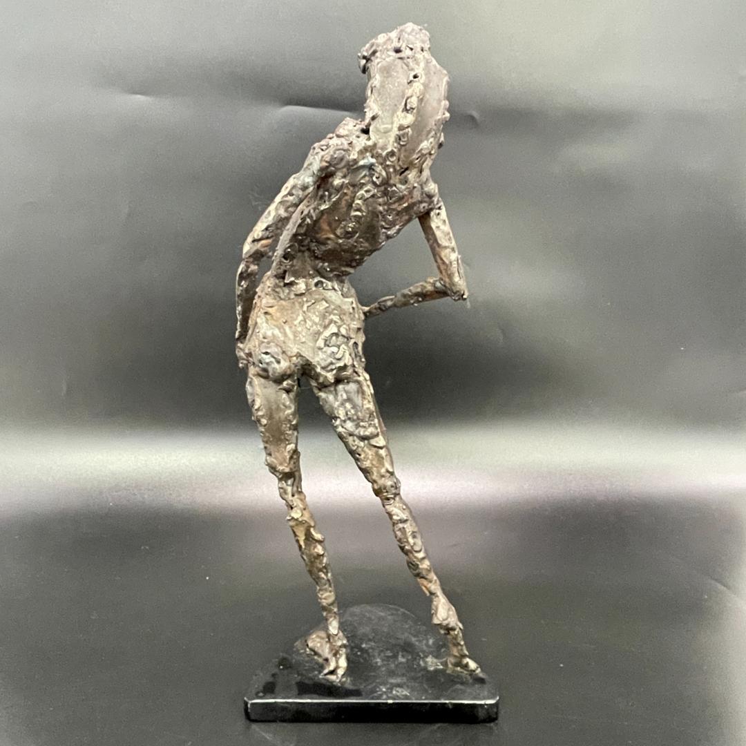 鉄製 抽象人物像 彫刻 インダストリアル 作者不明一点物 全長36cm SB42