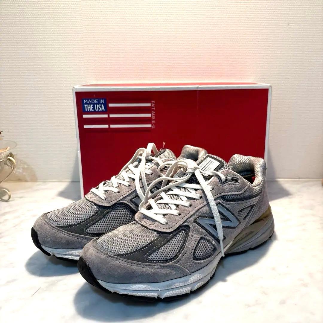 美品　箱付き　ニューバランス　990 V4 グレー　27センチ