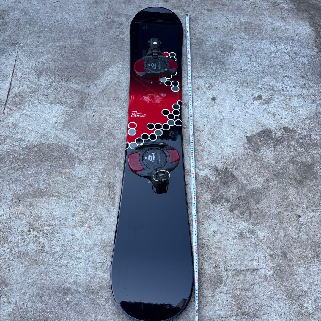JNAKEDスノーボード 約154cm 黒/赤 バインディング付き