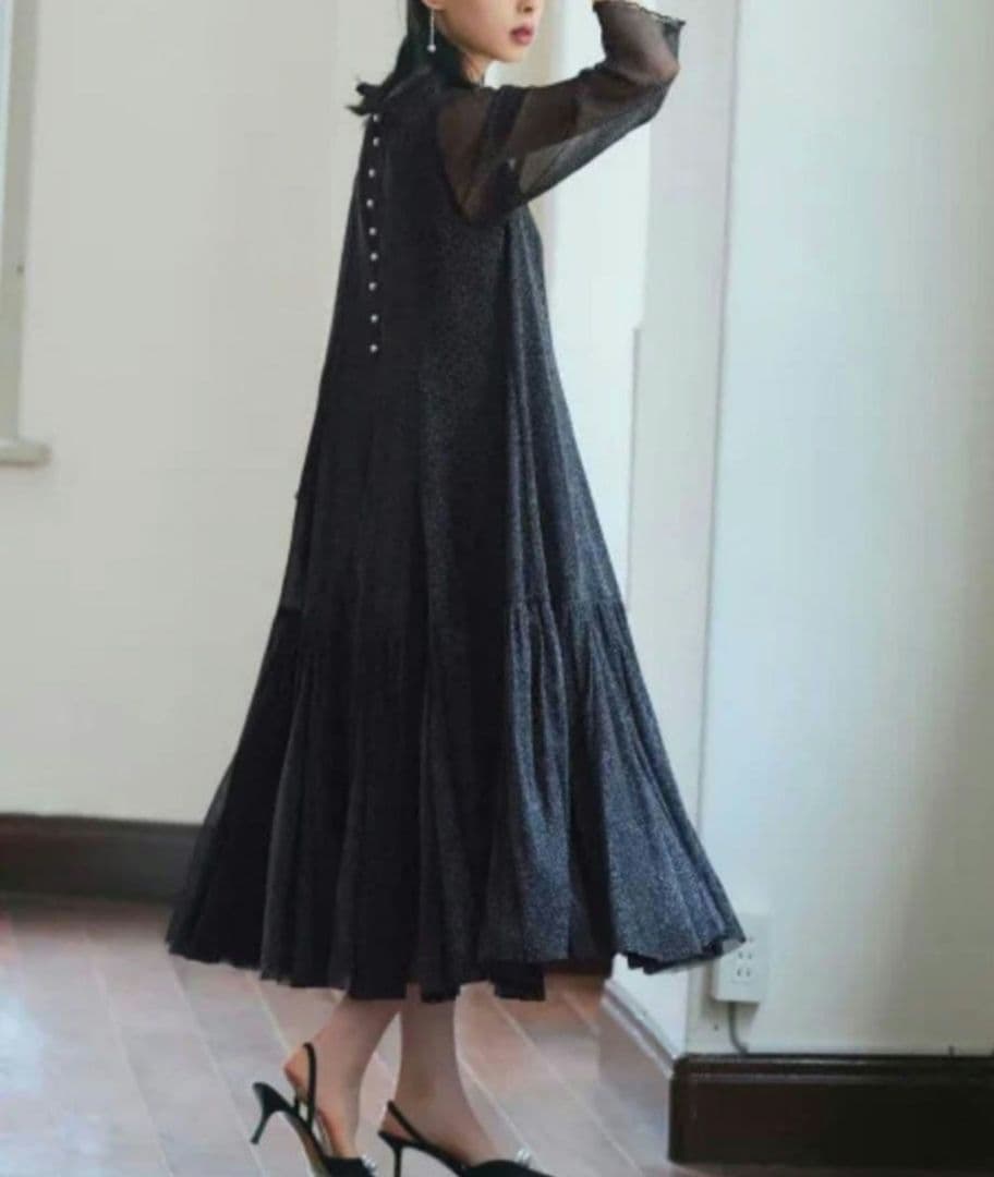 RUIRUE BOUTIQUE ラメチュールメロウワンピースドレス