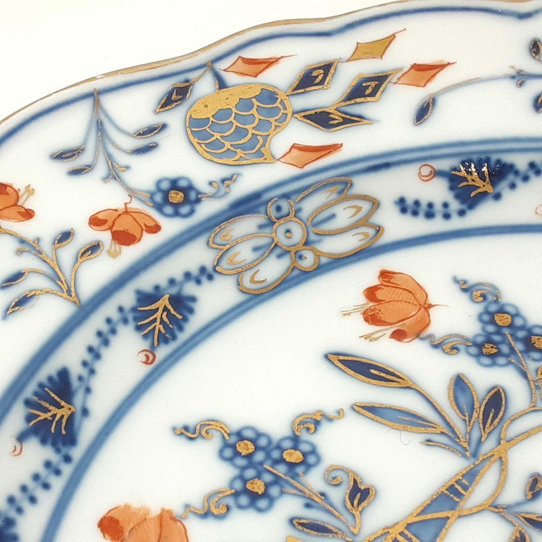 S144-1 オールドマイセン ボタン双剣 朱金オニオン プレート　ma