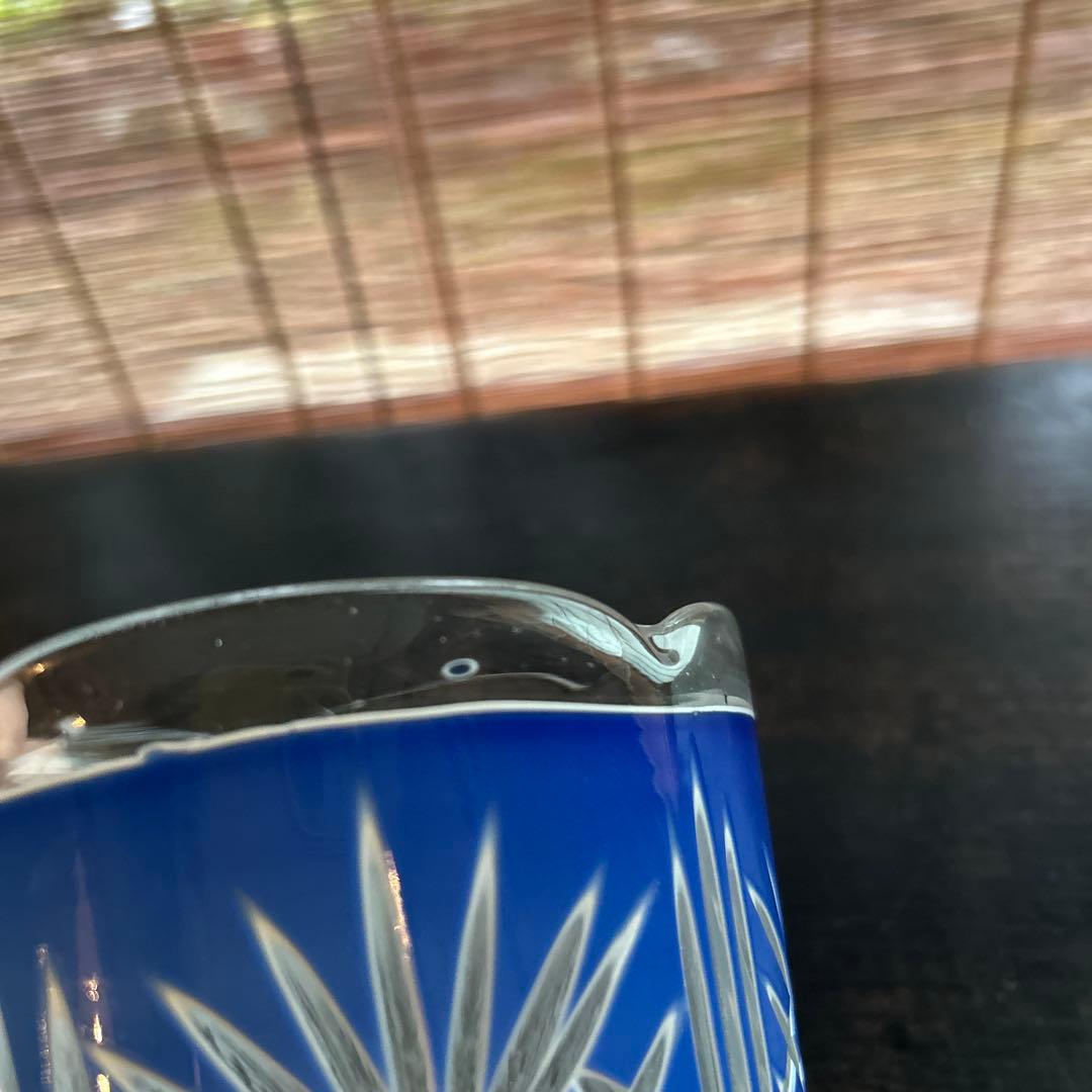 花ちゃん　明治〜大正　色被せ切子　盃洗