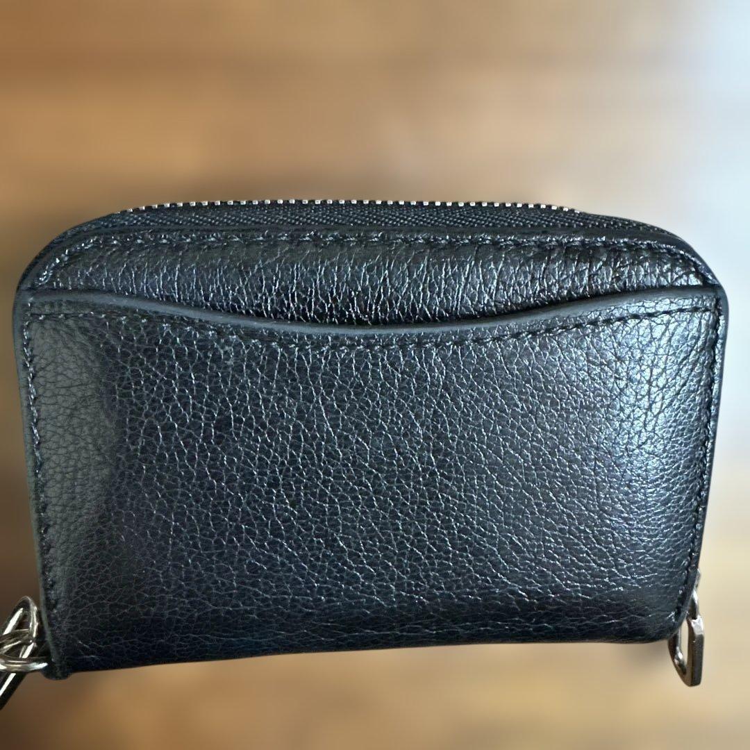 ポ*カ様 Burberry 黒 レザー ケース　革　古銭入れ　キーリング付