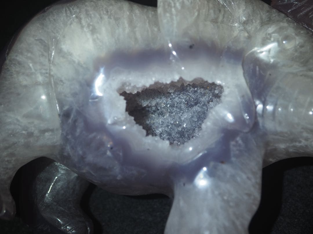 瑪瑙 ジオード 象の置物