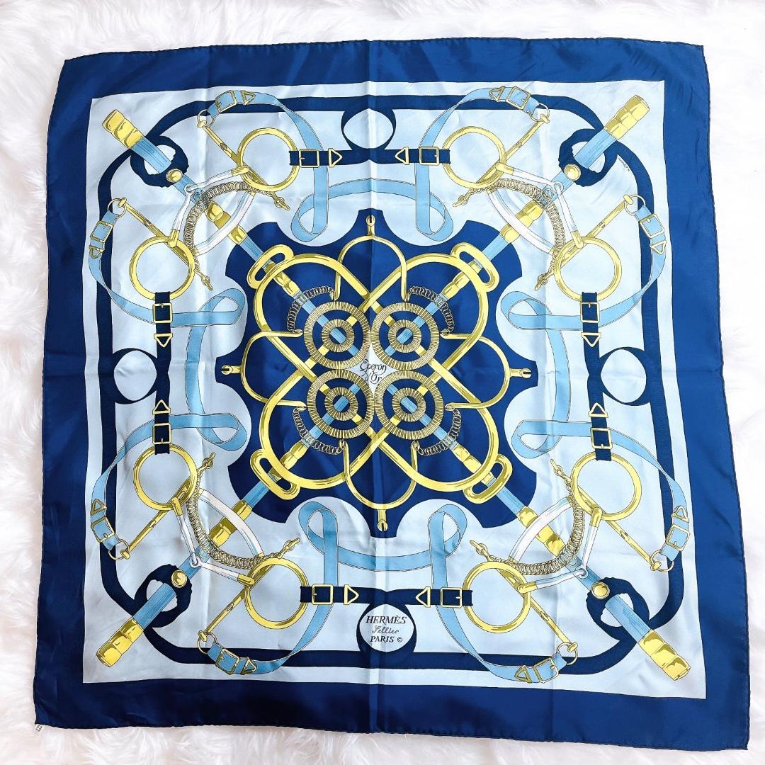 エルメス HERMES カレ90 Eperon D'or 黄金の拍車 スカーフ
