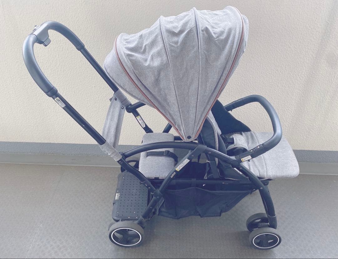 カトージ　2シーター　グレー　レインカバー付き