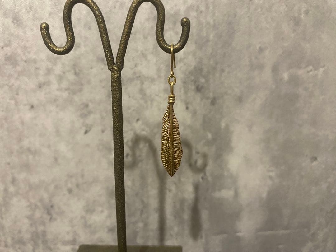真鍮 フェザー ピアス ネックレス ハンドメイド アクセサリー