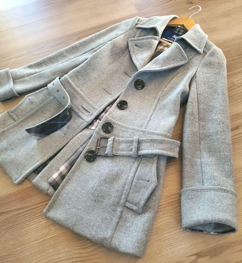 BURBERRY BLUELABEL 冬コート 上品シルエット アンゴラ混合 M