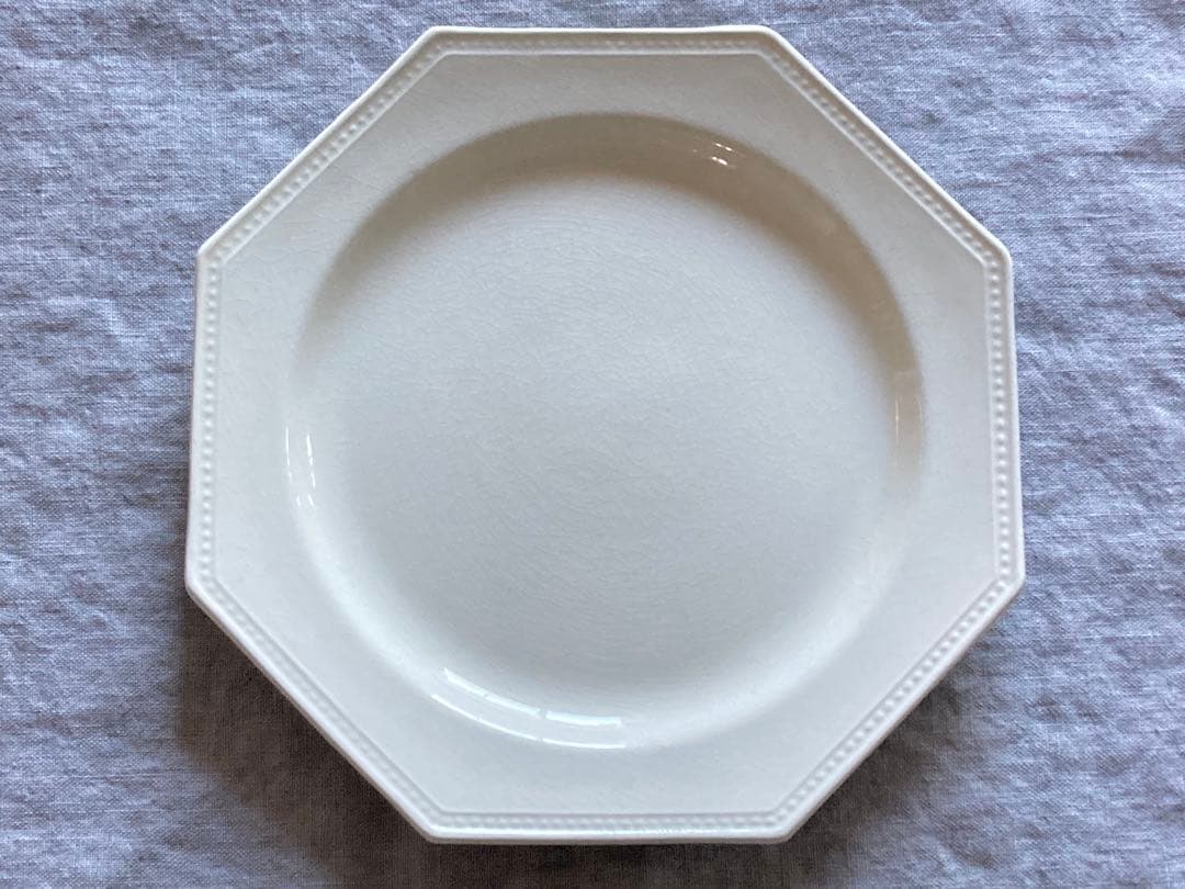 フランス アンティーク クレイユモントロー オクトゴナル ディナープレート