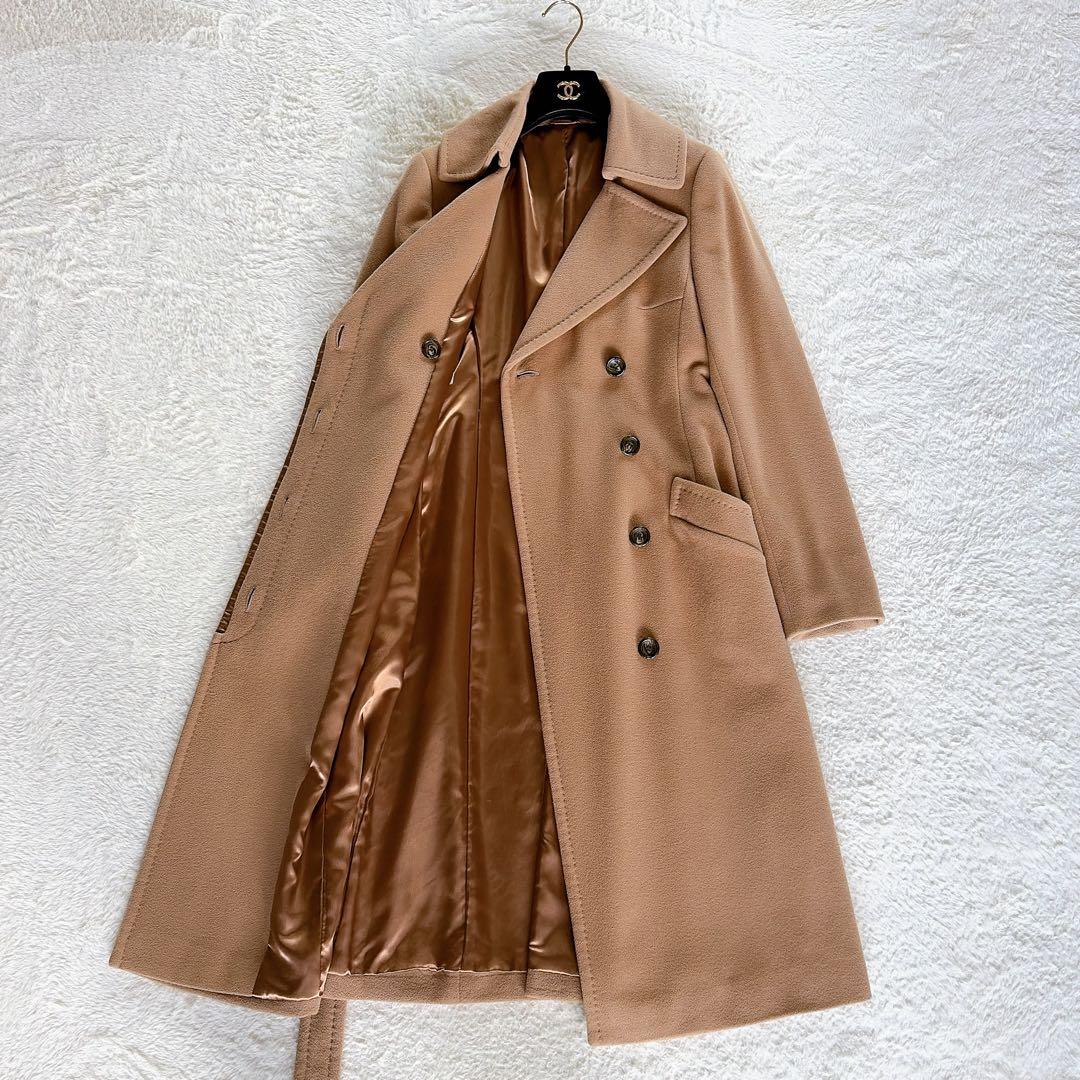 極美品✨【マイケルコース】アンゴラ100%ベルト付マキシ丈ロングコート キャメル