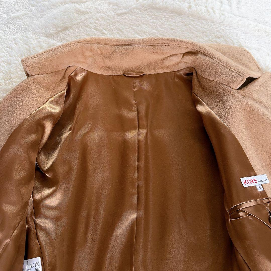 極美品✨【マイケルコース】アンゴラ100%ベルト付マキシ丈ロングコート キャメル