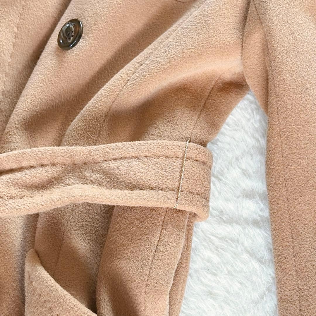 極美品✨【マイケルコース】アンゴラ100%ベルト付マキシ丈ロングコート キャメル