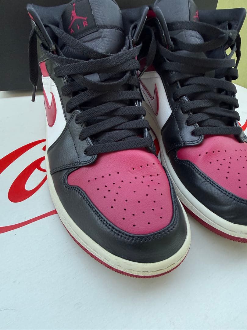 シューズ(男性用) NIKE AIR JORDAN 1 MID \"BLACK/RED/ WHITE\"