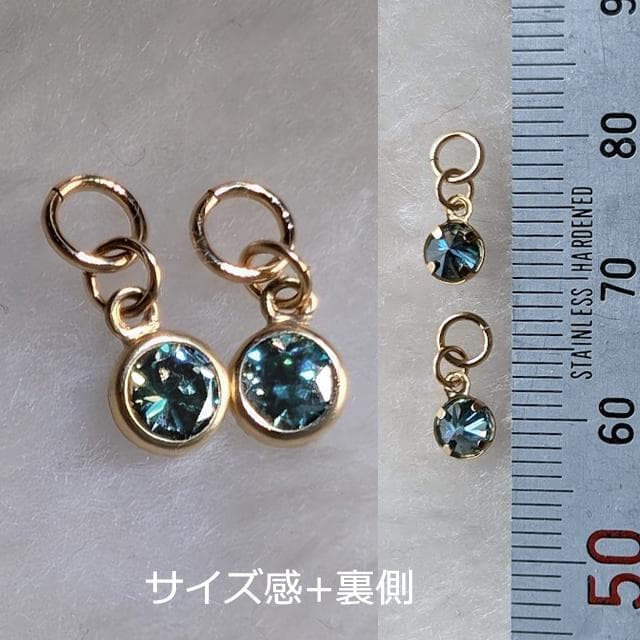 K14GF　モアッサナイト　ピアスチャーム　MC　チャーム