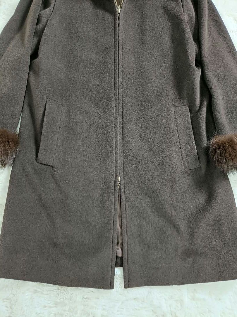 LEONARD ロングコート【L相当】【カシミヤ×フォックス×アンゴラ×ウール】