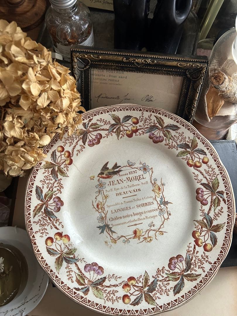 フランスアンティーク ショワジールロワ ツバメ 小鳥 鳥 さくらんぼ