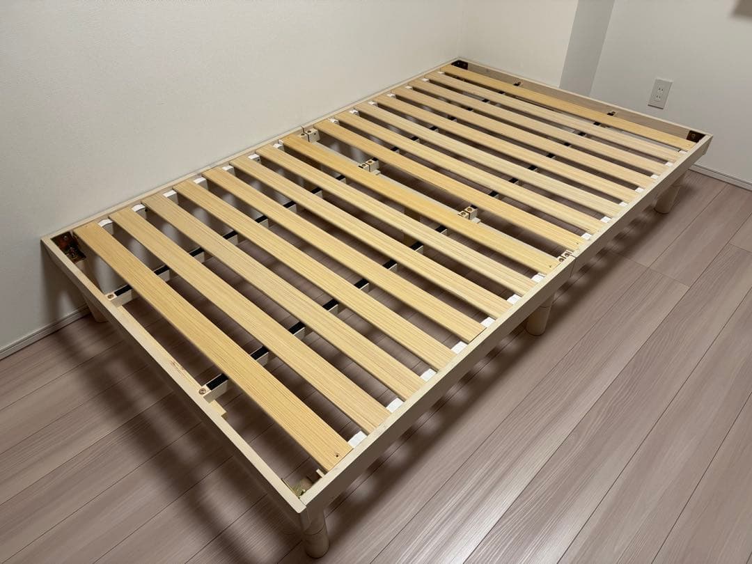 【3段階高さ調節可能】すのこベッドフレーム(セミダブル) 120×200×34