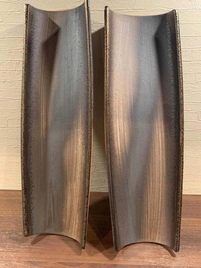 金彩 舟形鉢 約41cm 和食器 細長大皿 日本製