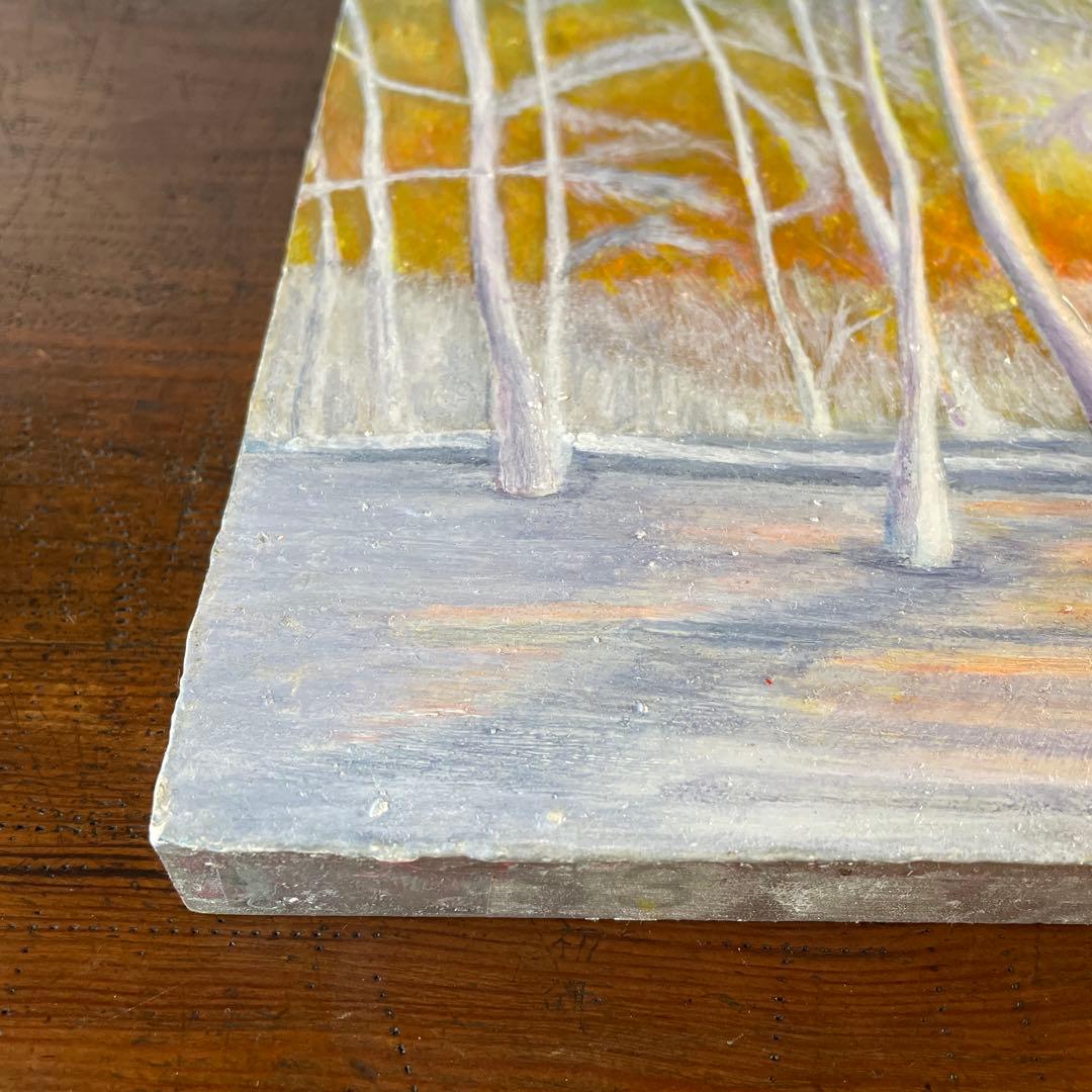 冬の森林 風景画 パステル画