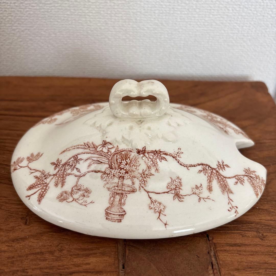 レア　フランスアンティーク　Gian　ジアンYeddo 蓋付きソーシエール