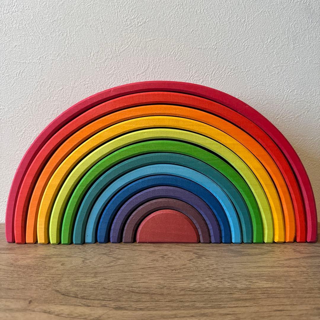 木製虹型知育玩具 積み木