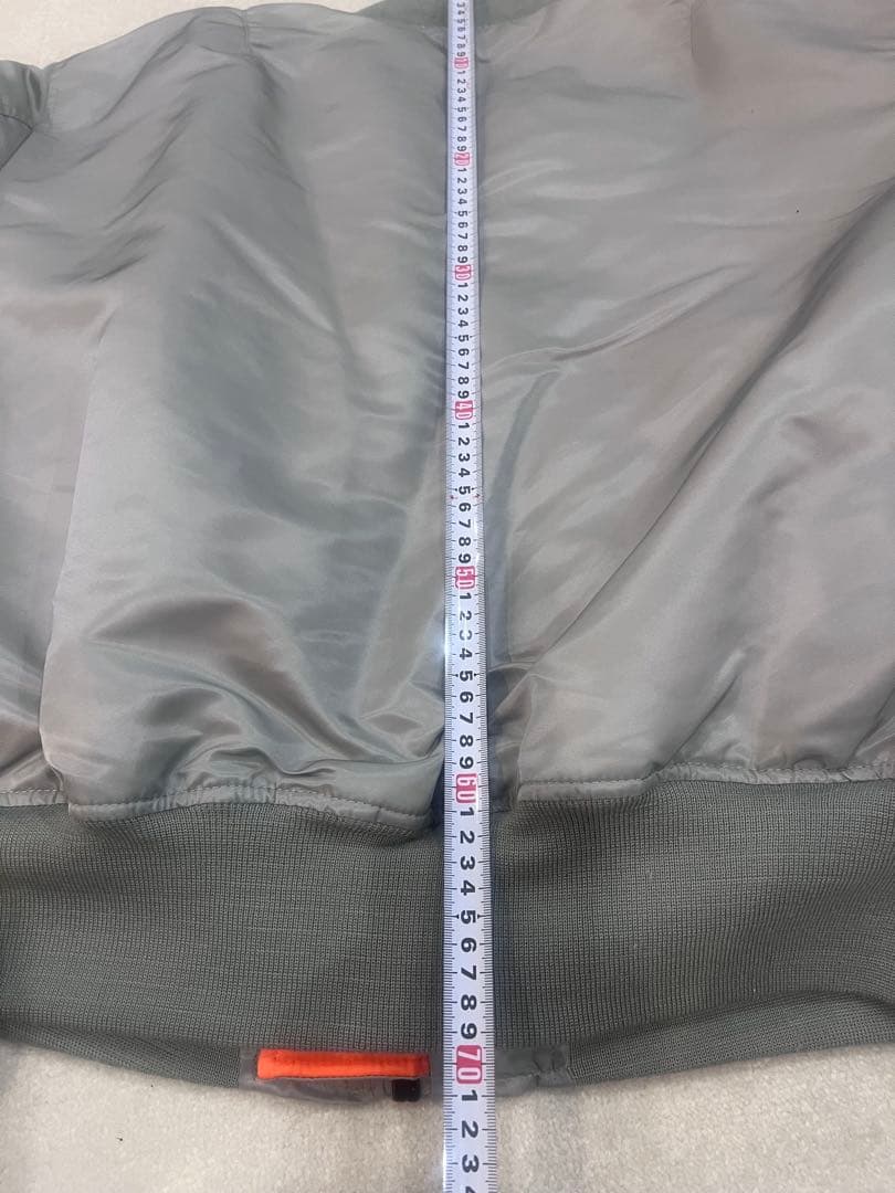 シルバー　MA-1 フライトジャケット　【美品】ALPHA 短丈　XL