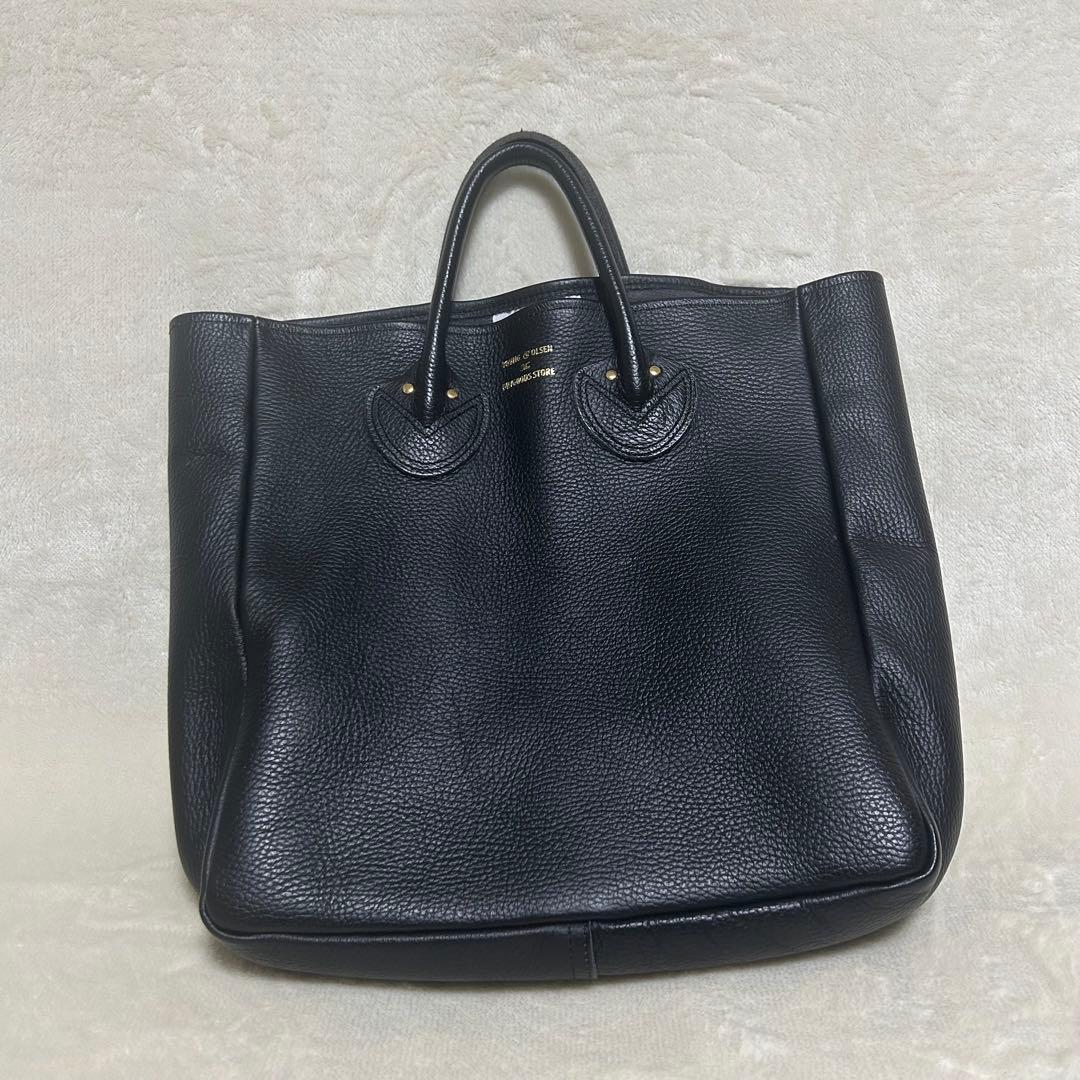 ヤングアンドオルセン レザートートバッグ 黒 ブラック