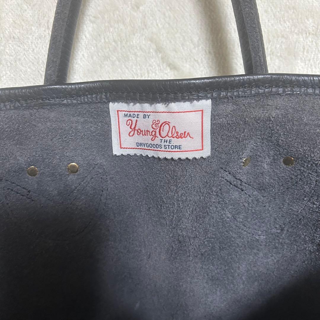 ヤングアンドオルセン レザートートバッグ 黒 ブラック
