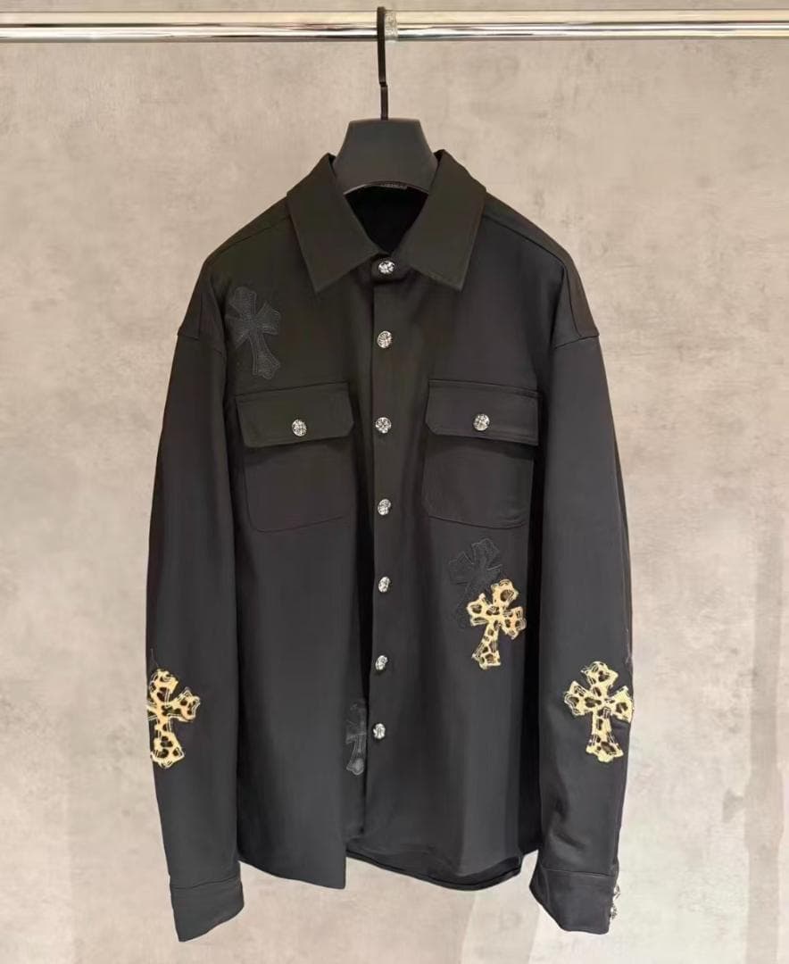 CHROME HEARTSブラック刺繍シャツ