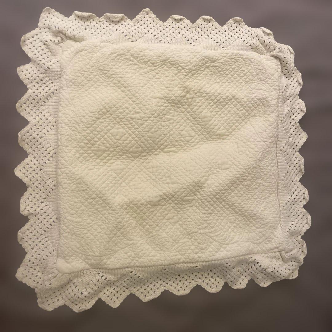 ラルフローレン ホーム　ホワイト レースエッジ クッションカバー