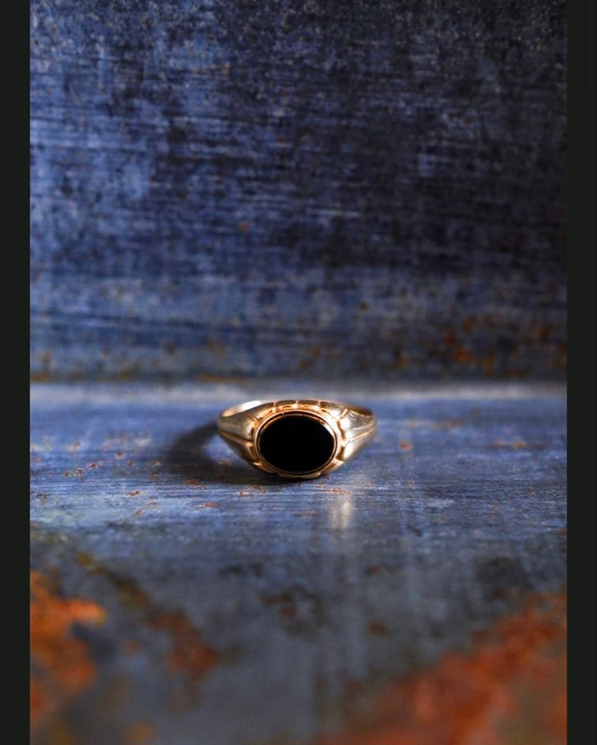 アクセサリー U.K. VINTAGE 9ct Yellow Gold Signet Ring